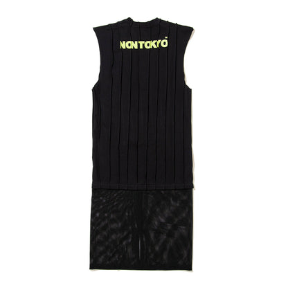 NON TOKYO PIN TACK ONE-PIECE ノントーキョー ピンタック ワンピース NON-26S-0421【レディース グラフィック ピンタック加工 ノースリーブ 26SS】