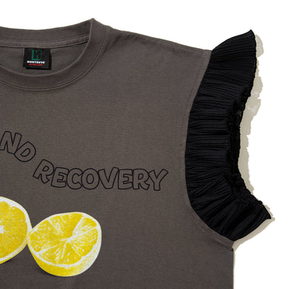 NON TOKYO FRILL SLEEVE T-SHIRT ノントーキョー フリル スリーブ ティーシャツ NON-26S-0425【レディース ノースリーブ フリル グラフィック 26SS】