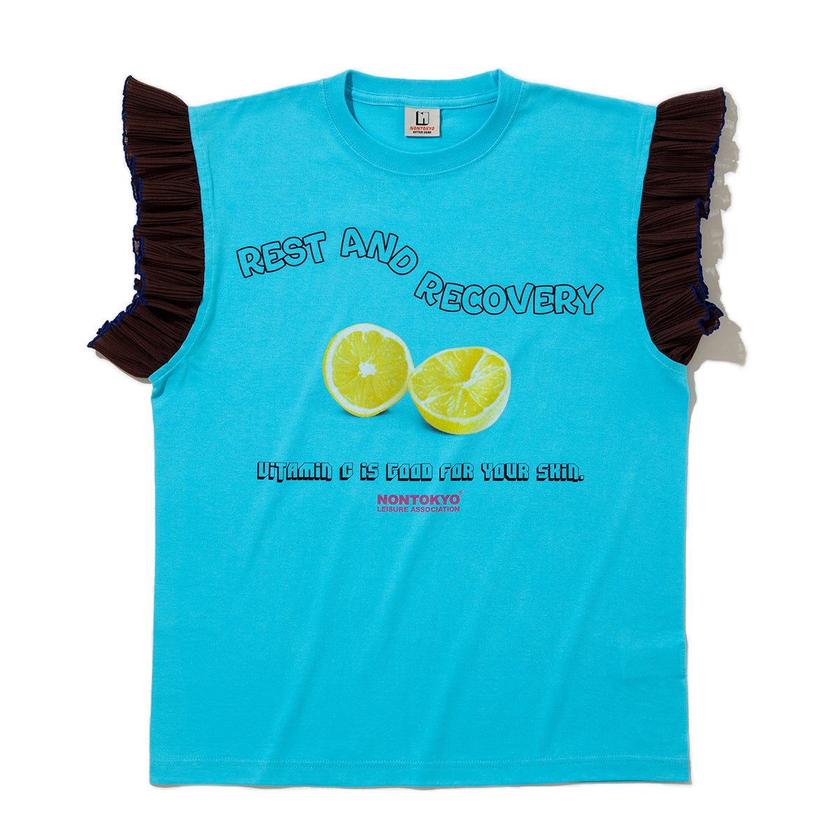 NON TOKYO FRILL SLEEVE T-SHIRT ノントーキョー フリル スリーブ ティーシャツ NON-26S-0425【レディース ノースリーブ フリル グラフィック 26SS】