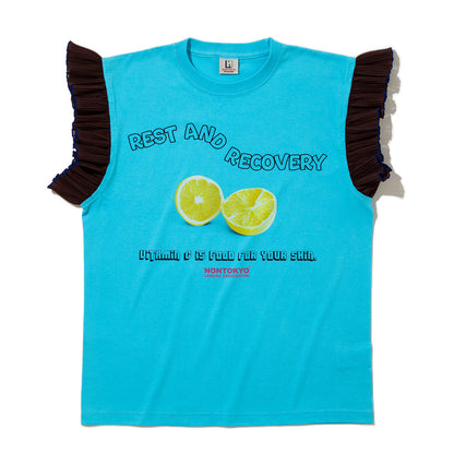 NON TOKYO FRILL SLEEVE T-SHIRT ノントーキョー フリル スリーブ ティーシャツ NON-26S-0425【レディース ノースリーブ フリル グラフィック 26SS】