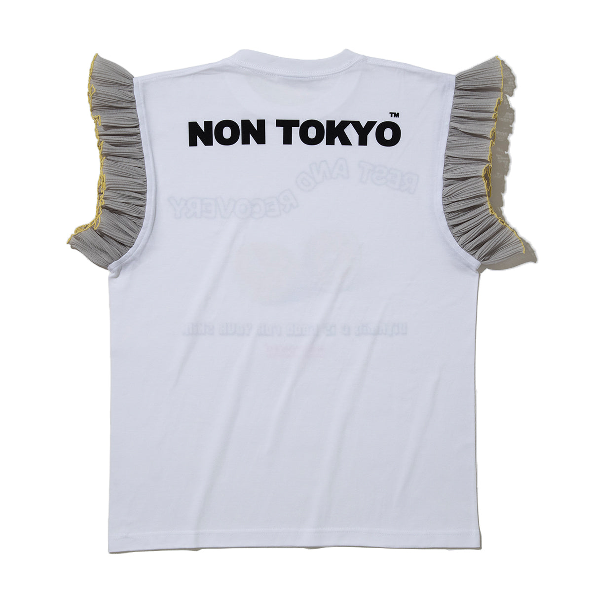 NON TOKYO FRILL SLEEVE T-SHIRT ノントーキョー フリル スリーブ ティーシャツ NON-26S-0425【レディース ノースリーブ フリル グラフィック 26SS】