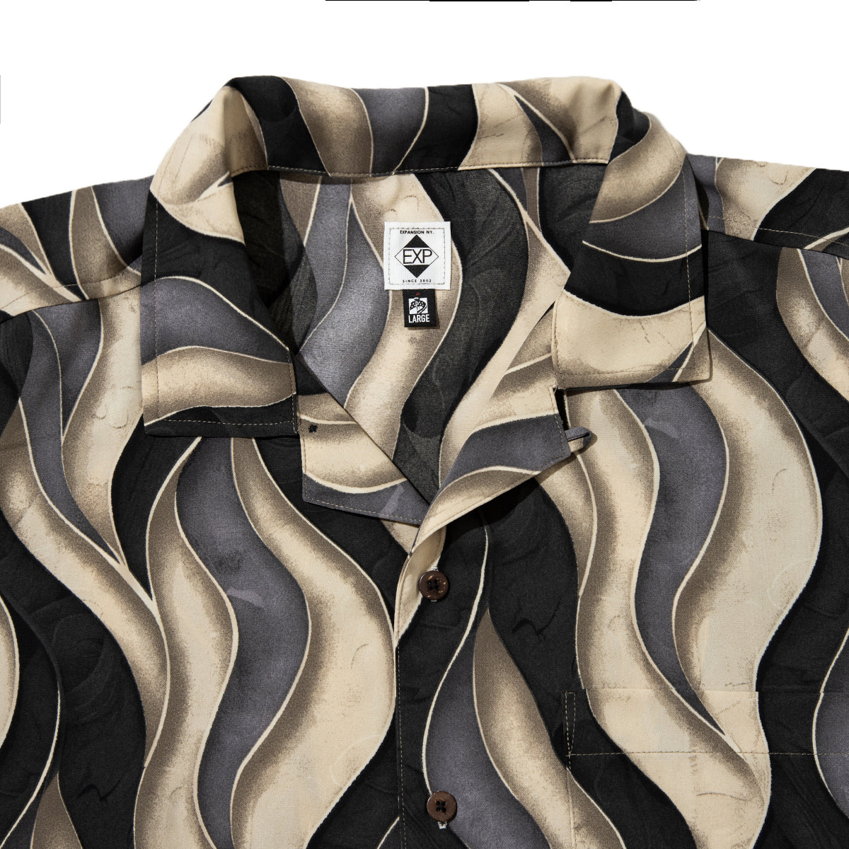 EXPANSION NEW YORK Queens Luxor Shirts エクスパンション ニューヨーク クイーンズ ルクソール シャツ 013-GRY【メンズ 開襟シャツ 半袖 ポリエステル素材 26SS】