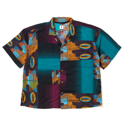 EXPANSION NEW YORK Queens Luxor Shirts エクスパンション ニューヨーク クイーンズ ルクソール シャツ 013-MULTI【メンズ 開襟シャツ 半袖 ポリエステル素材 26SS】