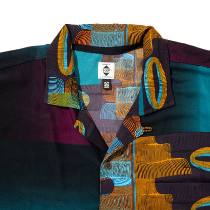 EXPANSION NEW YORK Queens Luxor Shirts エクスパンション ニューヨーク クイーンズ ルクソール シャツ 013-MULTI【メンズ 開襟シャツ 半袖 ポリエステル素材 26SS】