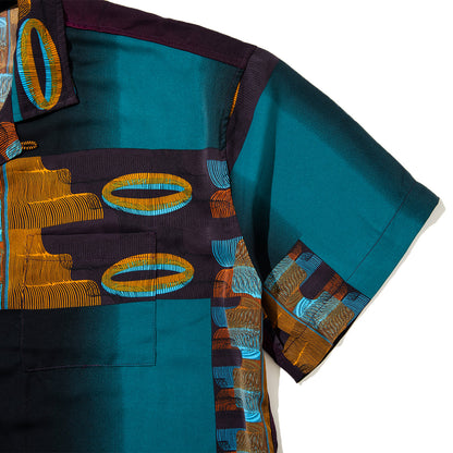 EXPANSION NEW YORK Queens Luxor Shirts エクスパンション ニューヨーク クイーンズ ルクソール シャツ 013-MULTI【メンズ 開襟シャツ 半袖 ポリエステル素材 26SS】