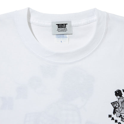 坩堝 WORKHARD/必殺仕事人 S/S T-SHIRTS (RUTSUBO×YU SUDA ) RUTSUBO ワークハード/必殺仕事人 S/S Tシャツ (RUTSUBO×YU SUDA ) R26QS-SUDA-TS2【メンズ 半袖 グラフィック コットン素材 26SS】