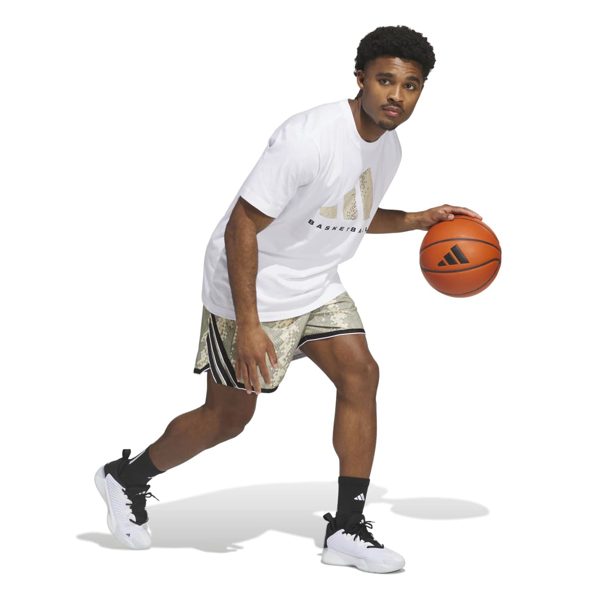 ADIDAS ADIDAS CRAZY LIGHT ALL-OVER ANIMAL PRINT SHORTS QU122