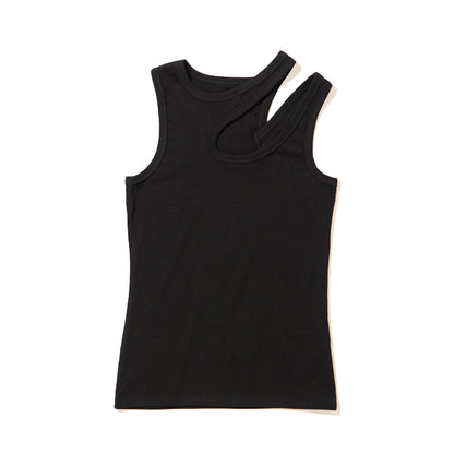 ANNA SUI NYC Cut-Off Tank Top アナスイ エヌワイシー カットオフタンクトップ 16115403【レディース コットン素材 アシンメトリー 26SS】