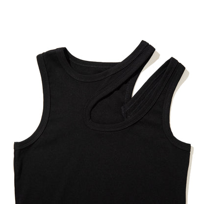 ANNA SUI NYC Cut-Off Tank Top アナスイ エヌワイシー カットオフタンクトップ 16115403【レディース コットン素材 アシンメトリー 26SS】