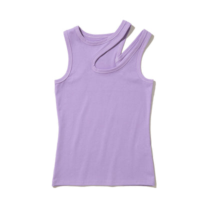 ANNA SUI NYC Cut-Off Tank Top アナスイ エヌワイシー カットオフタンクトップ 16115403【レディース コットン素材 アシンメトリー 26SS】