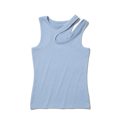 ANNA SUI NYC Cut-Off Tank Top アナスイ エヌワイシー カットオフタンクトップ 16115403【レディース コットン素材 アシンメトリー 26SS】