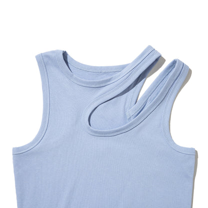 ANNA SUI NYC Cut-Off Tank Top アナスイ エヌワイシー カットオフタンクトップ 16115403【レディース コットン素材 アシンメトリー 26SS】
