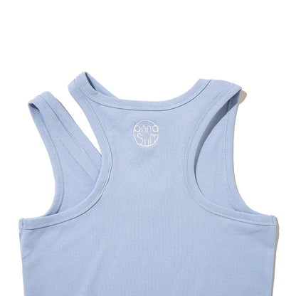 ANNA SUI NYC Cut-Off Tank Top アナスイ エヌワイシー カットオフタンクトップ 16115403【レディース コットン素材 アシンメトリー 26SS】