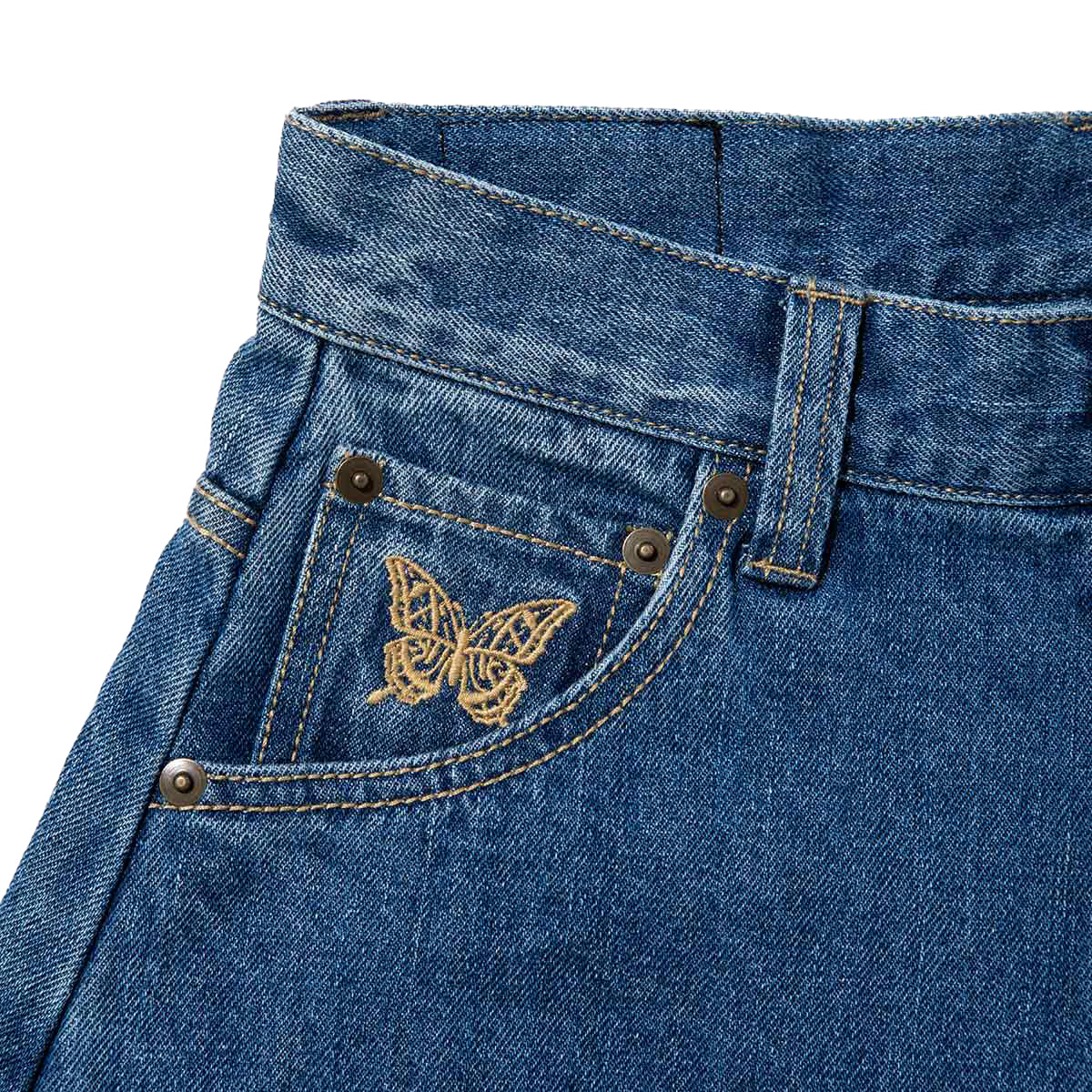 ANNA SUI NYC Denim Line Half Pants アナスイ エヌワイシー デニムラインハーフパンツ 16132409【レディース デニム ルーズシルエット 26SS】
