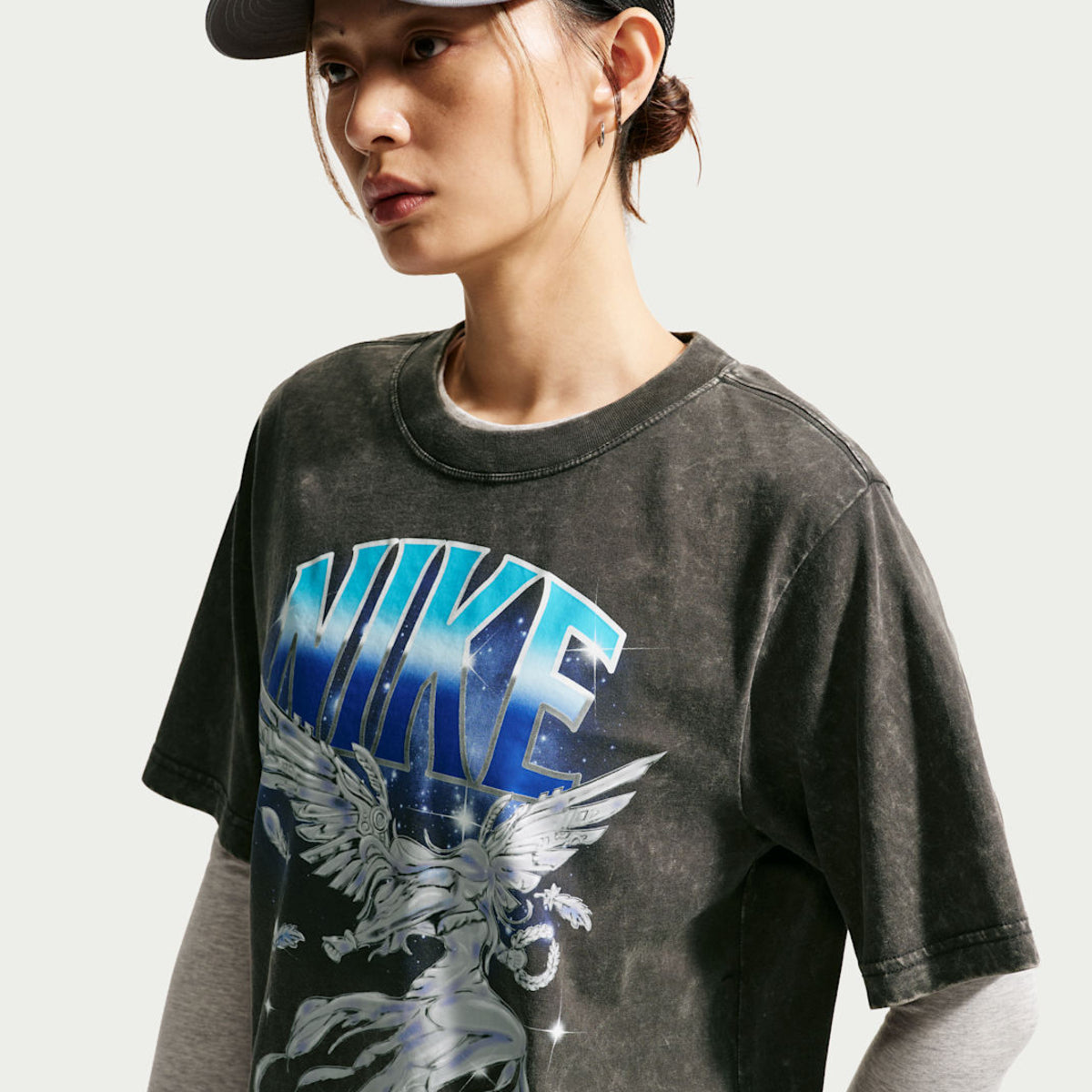 NIKE NSW Retro Flare Short Sleeve T-Shirt ナイキ ウィメンズ NSW レトロ フレア S/S Tシャツ IW1198【レディース 半袖トップス カジュアルウェア コットン素材 ルーズフィット 26FW】