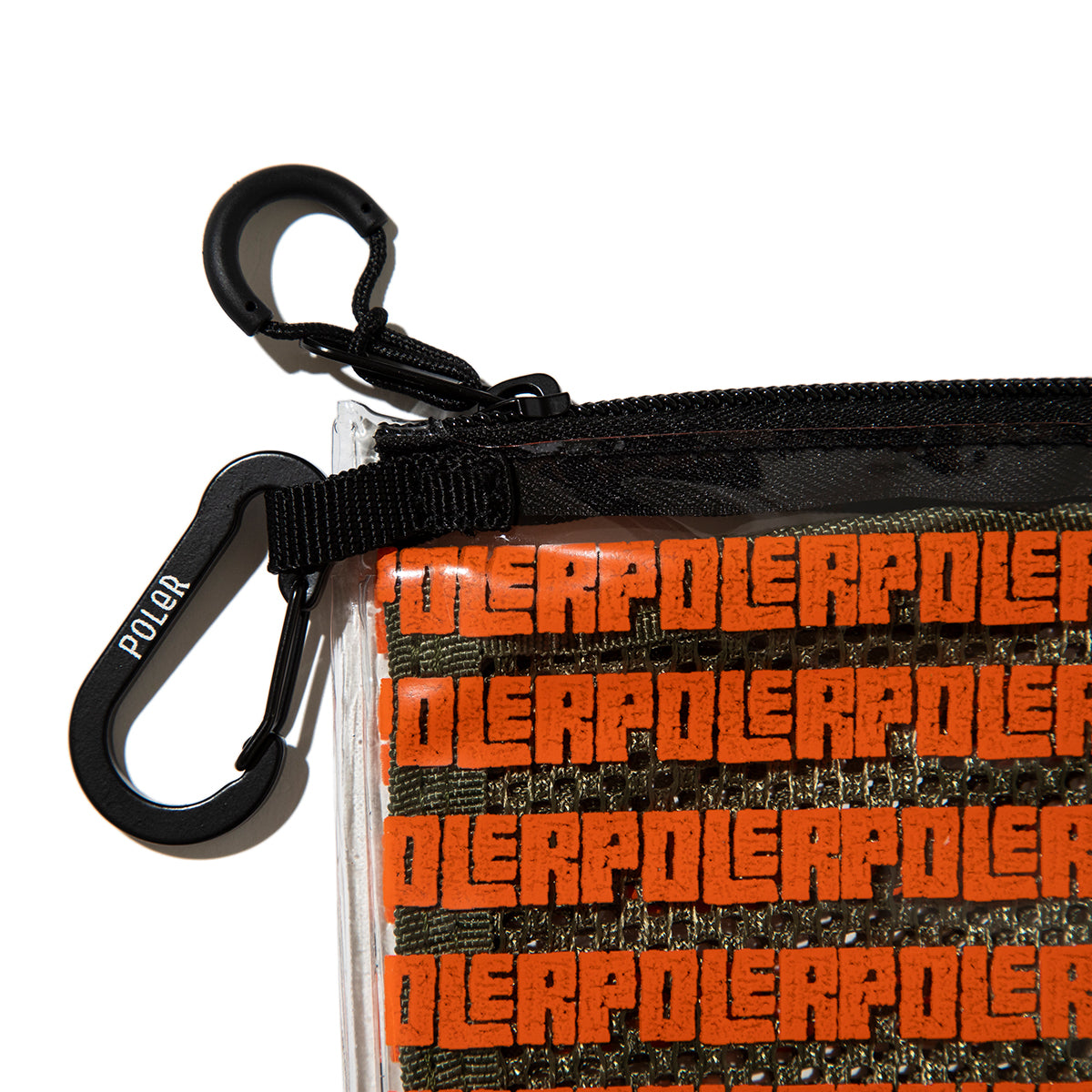 POLER HIGH&DRY PVC MESH POUCH ポーラー ハイ＆ドライ PVC メッシュポーチ 261MCV0103【メンズ PVC素材 メッシュ素材 カラビナ付き 26SS】