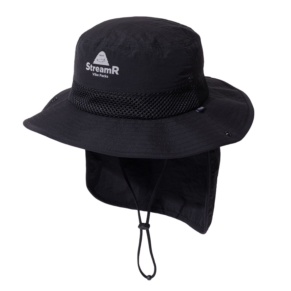 POLER StreamR SUNGUARD BRIM HAT ポーラー ストリームR サンガード ブリムハット 261MCV0139【メンズ ストラップ付き UVカット 26SS】