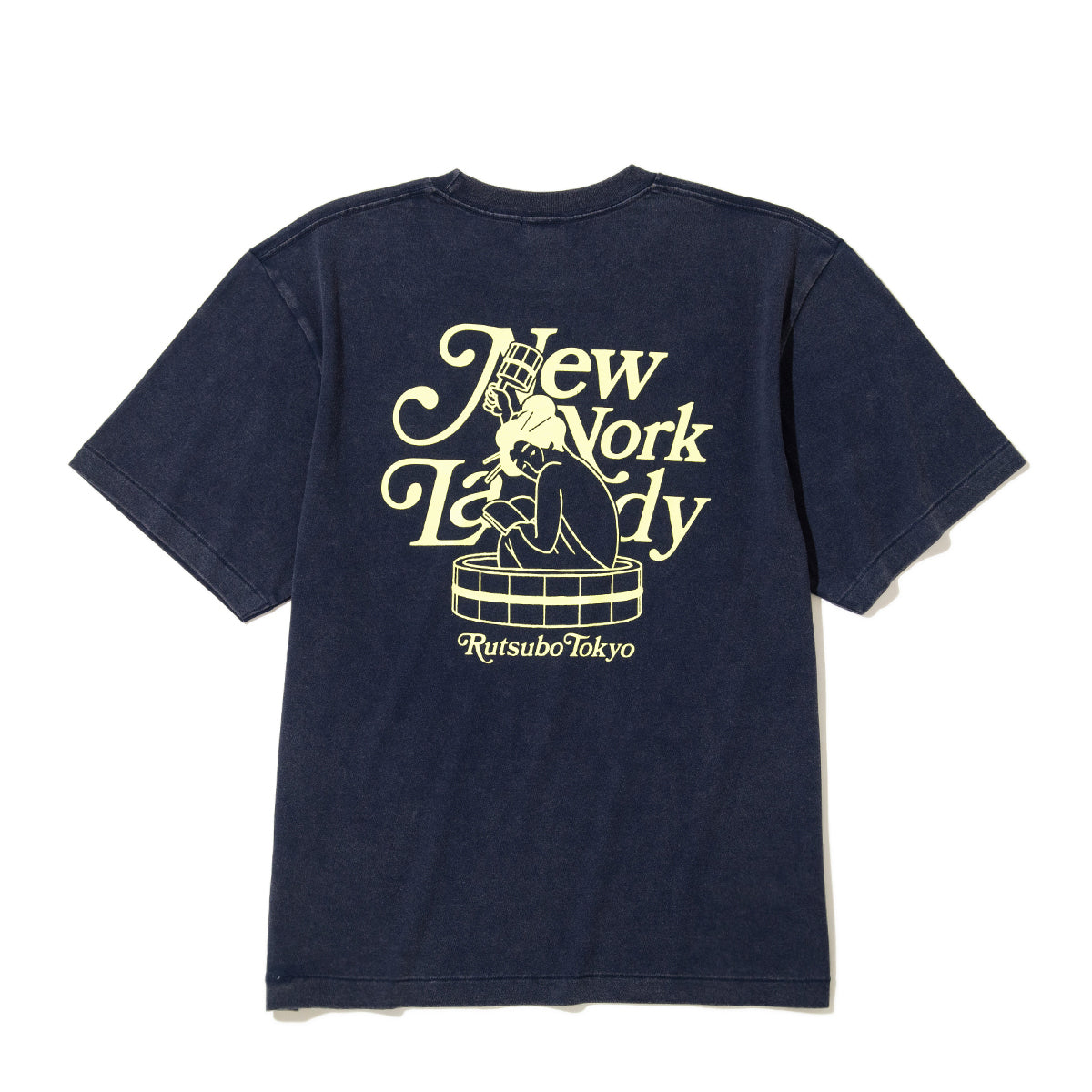 坩堝 NEWYORK LADY S/S T-SHIRTS (RUTSUBO×YU SUDA ) RUTSUBO ニューヨーク レディ ショートスリーブ Tシャツ R26SU-SUDA-TS2【メンズ グラフィックTシャツ バッグプリント 26SS】