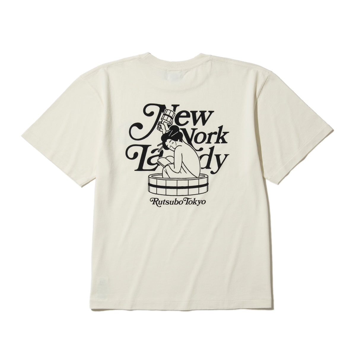 坩堝 NEWYORK LADY S/S T-SHIRTS (RUTSUBO×YU SUDA ) RUTSUBO ニューヨーク レディ ショートスリーブ Tシャツ R26SU-SUDA-TS2【メンズ グラフィックTシャツ バッグプリント 26SS】