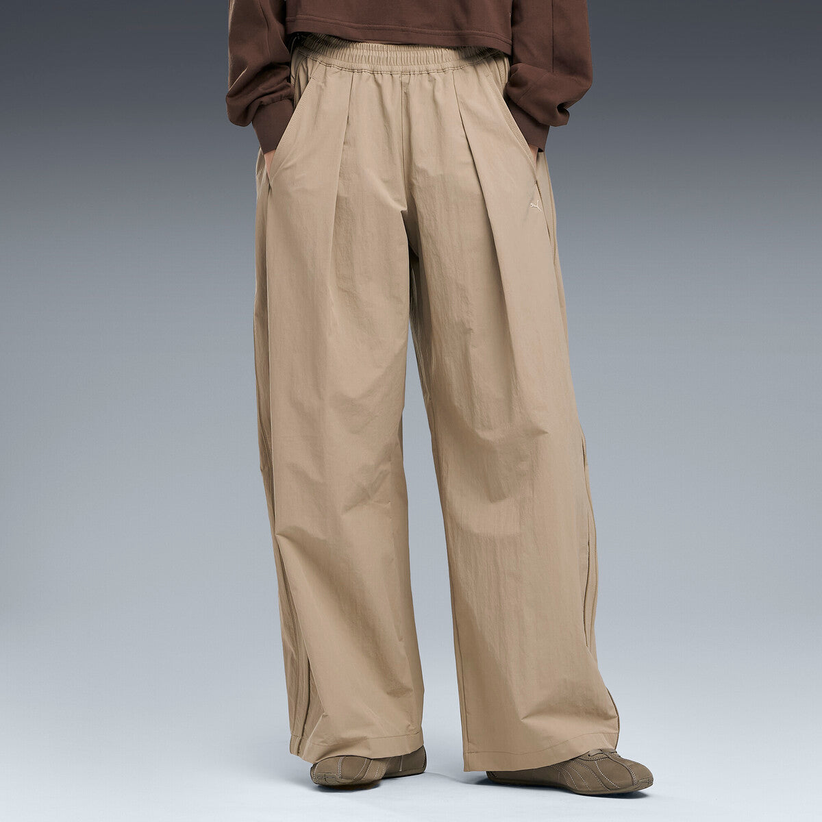 PUMA WASHER WOVEN LONG PANTS プーマ ウォッシャー ウーブン ロング パンツ 640339【レディース ワイドパンツ 機能性 撥水 デイリーユース カジュアル 26FW】