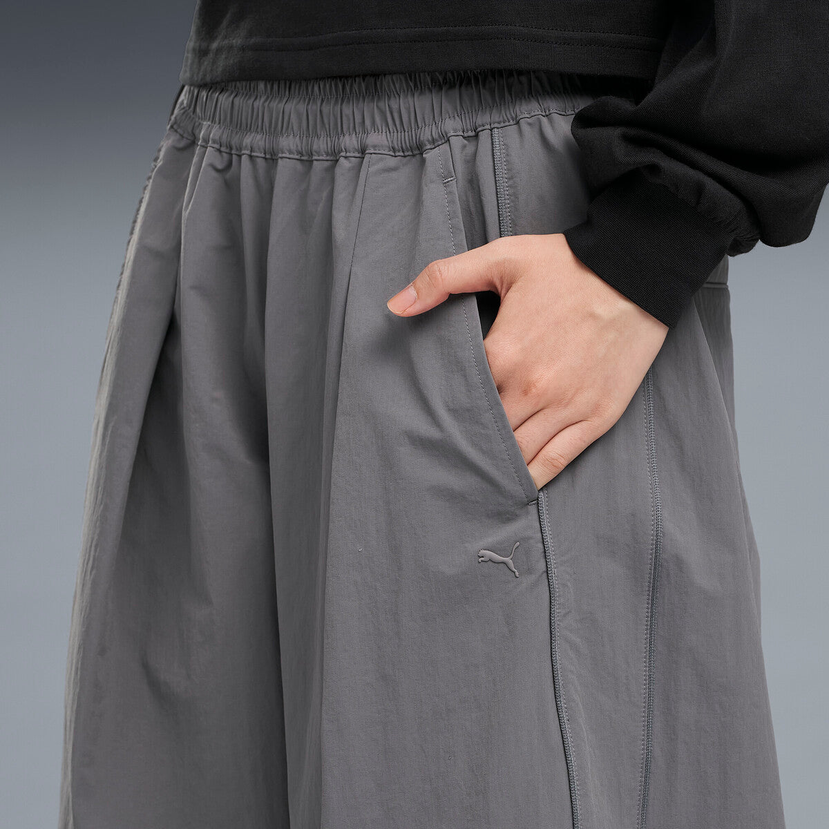 PUMA WASHER WOVEN LONG PANTS プーマ ウォッシャー ウーブン ロング パンツ 640339【レディース ワイドパンツ 機能性 撥水 デイリーユース カジュアル 26FW】
