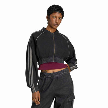 adidas Originals SST Denim Track Top アディダスオリジナルス SST デニムトラックトップ CX262-KS9216【レディース デニムジャケット ショート丈 フルジップ オーバーサイズ 26FW】