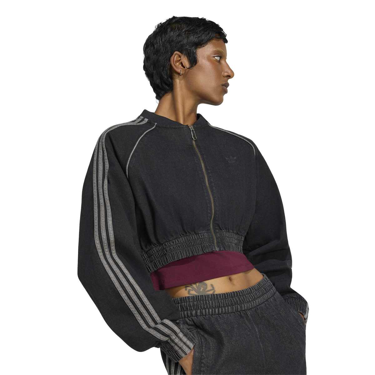 adidas Originals SST Denim Track Top アディダスオリジナルス SST デニムトラックトップ CX262-KS9216【レディース デニムジャケット ショート丈 フルジップ オーバーサイズ 26FW】