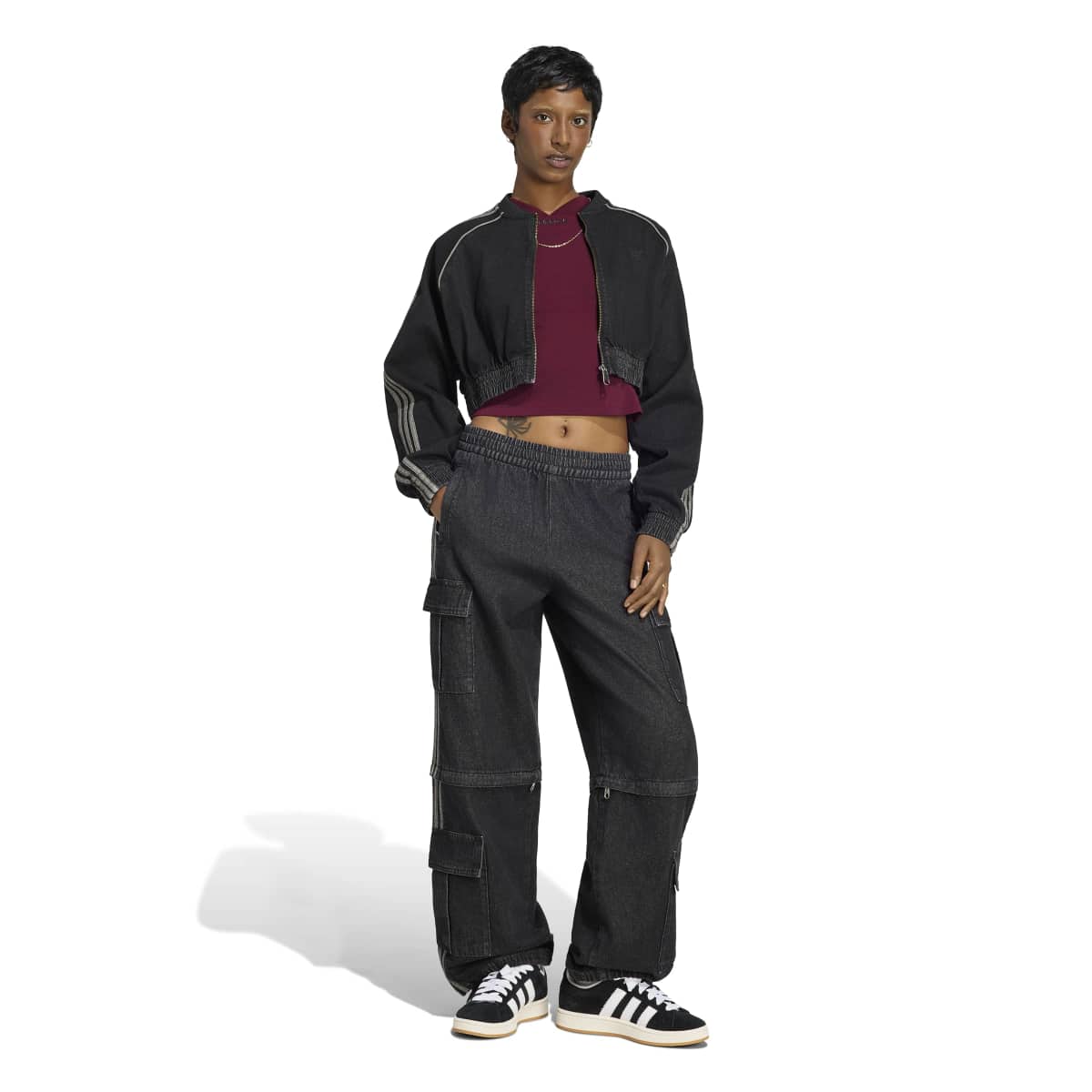 adidas Originals SST Denim Track Top アディダスオリジナルス SST デニムトラックトップ CX262-KS9216【レディース デニムジャケット ショート丈 フルジップ オーバーサイズ 26FW】