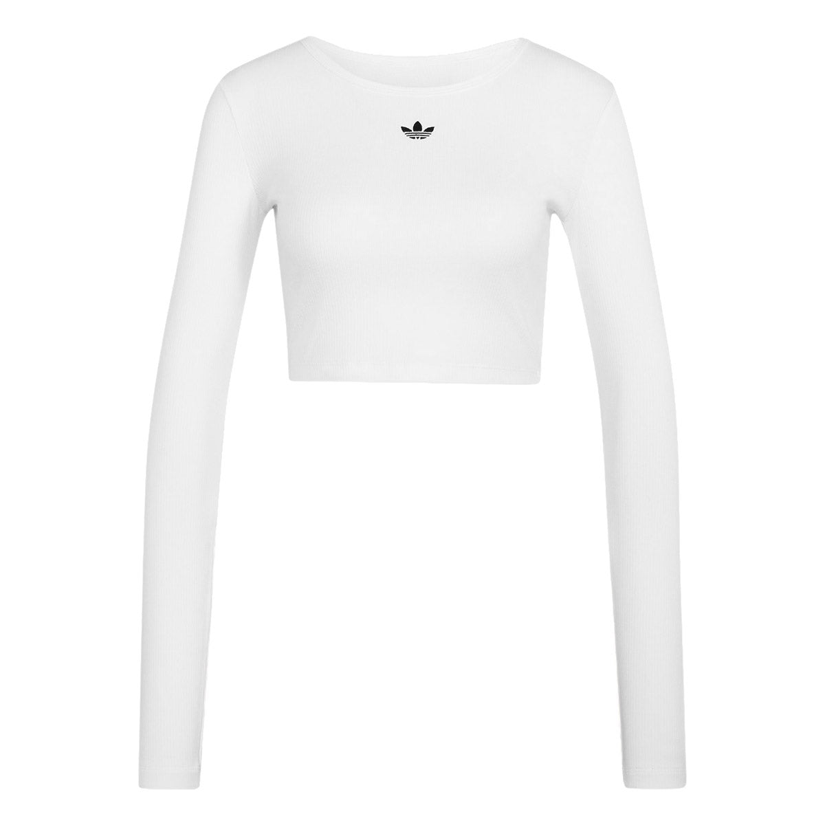 adidas Originals ESSENTIALS RIB CROPPED LONG SLEEVE T-SHIRT アディダスオリジナルス エッセンシャルズ リブ クロップド ロングスリーブ ティーシャツ KR1131【レディース 長袖Tシャツ クロップド丈 タイトフィット ラウンドネック 26FW】