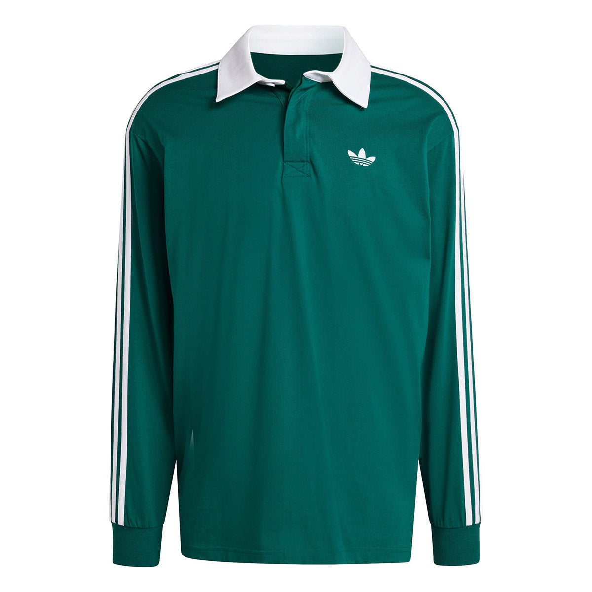 adidas Originals 3-STRIPES RUGBY LONGSLEEVE POLO アディダスオリジナルス スリーストライプス ラグビー ロングスリーブ ポロ KE3572【メンズ ポロシャツ ラグビーポロ 長袖Tシャツ シングルジャージー ルーズフィット 26FW】