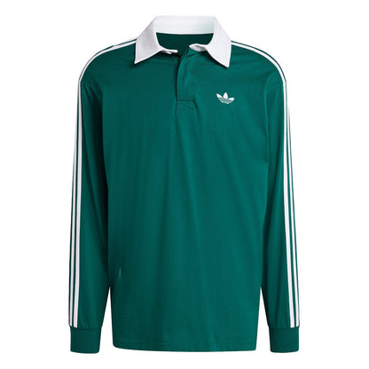 adidas Originals 3-STRIPES RUGBY LONGSLEEVE POLO アディダスオリジナルス スリーストライプス ラグビー ロングスリーブ ポロ KE3572【メンズ ポロシャツ ラグビーポロ 長袖Tシャツ シングルジャージー ルーズフィット 26FW】
