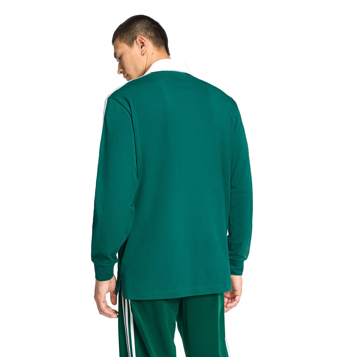 adidas Originals 3-STRIPES RUGBY LONGSLEEVE POLO アディダスオリジナルス スリーストライプス ラグビー ロングスリーブ ポロ KE3572【メンズ ポロシャツ ラグビーポロ 長袖Tシャツ シングルジャージー ルーズフィット 26FW】
