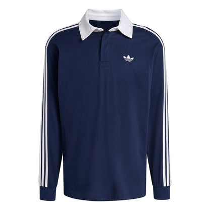 adidas Originals 3-STRIPES RUGBY LONGSLEEVE POLO アディダスオリジナルス スリーストライプス ラグビー ロングスリーブ ポロ KE3574【メンズ ポロシャツ ラグビーポロ 長袖Tシャツ シングルジャージー ルーズフィット 26FW】