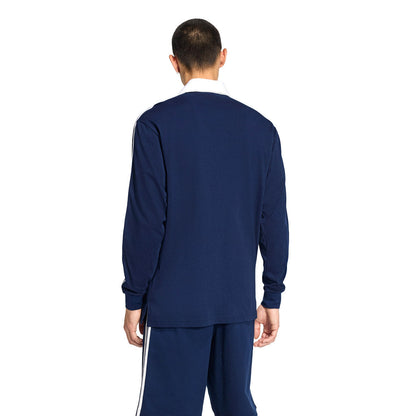 adidas Originals 3-STRIPES RUGBY LONGSLEEVE POLO アディダスオリジナルス スリーストライプス ラグビー ロングスリーブ ポロ KE3574【メンズ ポロシャツ ラグビーポロ 長袖Tシャツ シングルジャージー ルーズフィット 26FW】