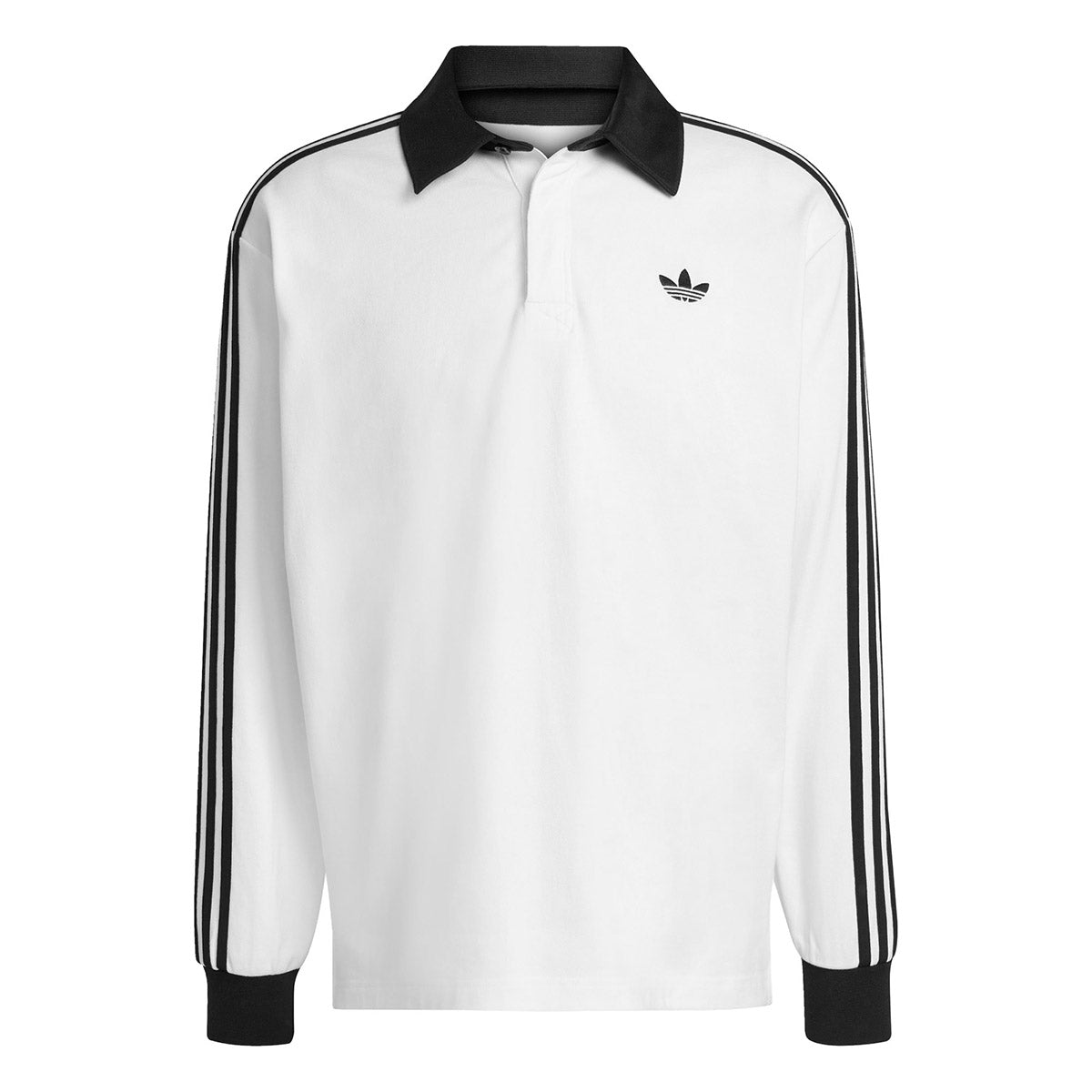 adidas Originals 3-STRIPES RUGBY LONGSLEEVE POLO アディダスオリジナルス スリーストライプス ラグビー ロングスリーブ ポロ KE3575【メンズ ポロシャツ ラグビーポロ 長袖Tシャツ シングルジャージー ルーズフィット 26FW】
