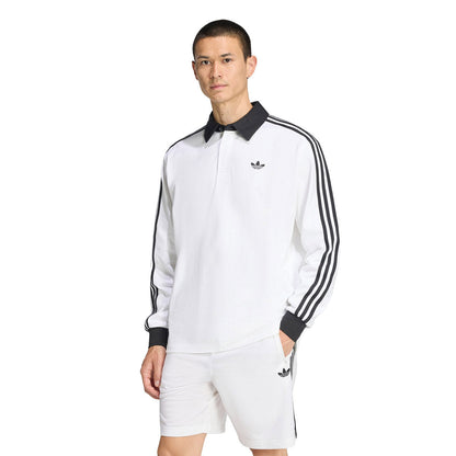 adidas Originals 3-STRIPES RUGBY LONGSLEEVE POLO アディダスオリジナルス スリーストライプス ラグビー ロングスリーブ ポロ KE3575【メンズ ポロシャツ ラグビーポロ 長袖Tシャツ シングルジャージー ルーズフィット 26FW】