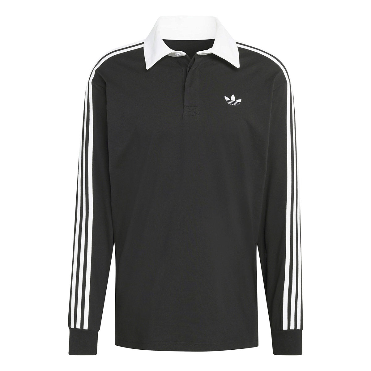 adidas Originals 3-STRIPES RUGBY LONGSLEEVE POLO アディダスオリジナルス スリーストライプス ラグビー ロングスリーブ ポロ KE3576【メンズ ポロシャツ ラグビーポロ 長袖Tシャツ シングルジャージー ルーズフィット 26FW】