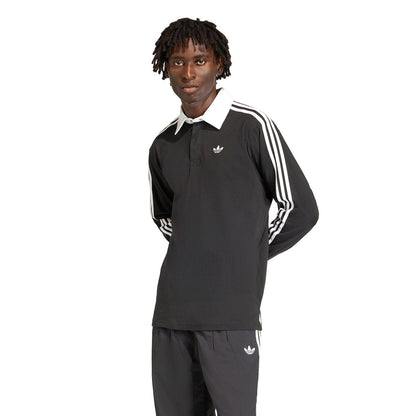 adidas Originals 3-STRIPES RUGBY LONGSLEEVE POLO アディダスオリジナルス スリーストライプス ラグビー ロングスリーブ ポロ KE3576【メンズ ポロシャツ ラグビーポロ 長袖Tシャツ シングルジャージー ルーズフィット 26FW】