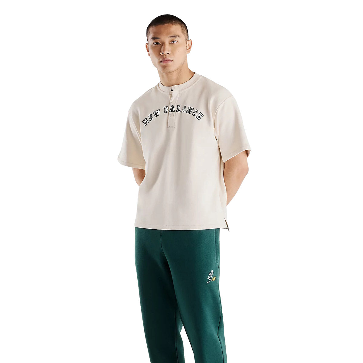 New Balance Shohei Ohtani Signature Henley Neck Short Sleeve T-Shirt ニューバランス 大谷翔平シグネチャーヘンリーネック MT62V56【メンズ シグネチャー ヘンリーネックTシャツ 半袖 ヘンリーネック フレンチテリー 26FW】