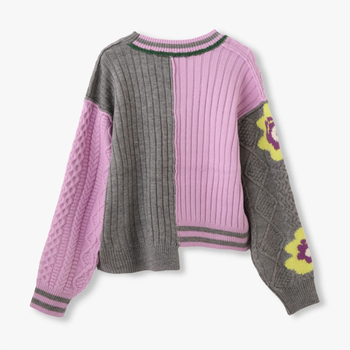 anna sui nyc Floral Pattern Mix Jacquard Pullover アナスイ エヌワイシー 花柄MIXジャガードプルオーバー 16213471【レディース ニットプルオーバー ケーブルニット 花柄 ジャカード編み アシンメトリー 26FW】