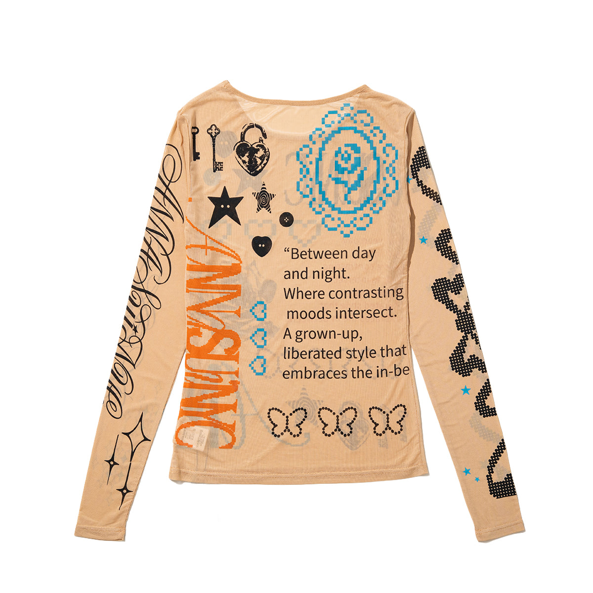anna sui nyc Collage Sheer Tops アナスイ エヌワイシー コラージュシアートップス 16217427【レディース シアートップス コラージュトップス グラフィック レイヤード  26FW】