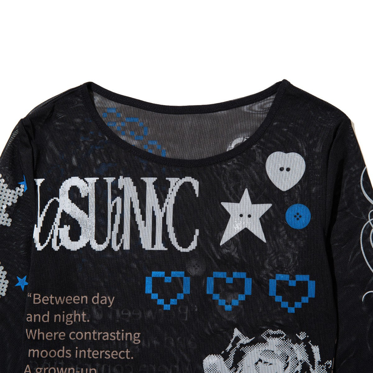 anna sui nyc Collage Sheer Tops アナスイ エヌワイシー コラージュシアートップス 16217427【レディース シアートップス コラージュトップス グラフィック レイヤード  26FW】