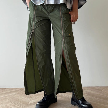 anna sui nyc Front Zip Barrel Pants アナスイ エヌワイシー フロントZIP バレルパンツ 16230449【レディース バレルパンツ スリット ファスナーデザイン 調整可能  26FW】