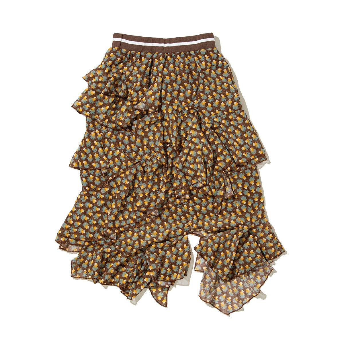 anna sui nyc MARY Asymmetrical Long Skirt アナスイ エヌワイシー MARY アシメロングスカート 16234430【レディース ロングスカート フリルスカート ヘムライン伸縮性 26FW】