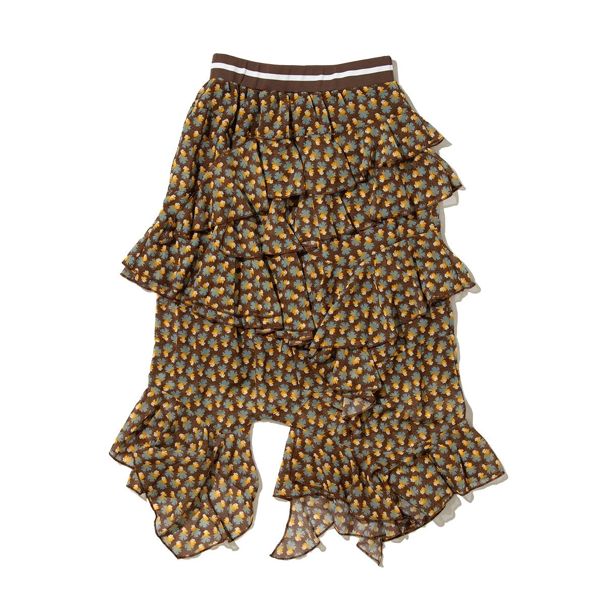 anna sui nyc MARY Asymmetrical Long Skirt アナスイ エヌワイシー MARY アシメロングスカート 16234430【レディース ロングスカート フリルスカート ヘムライン伸縮性 26FW】