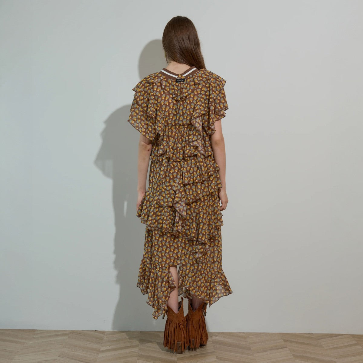 anna sui nyc MARY Asymmetrical Long Skirt アナスイ エヌワイシー MARY アシメロングスカート 16234430【レディース ロングスカート フリルスカート ヘムライン伸縮性 26FW】