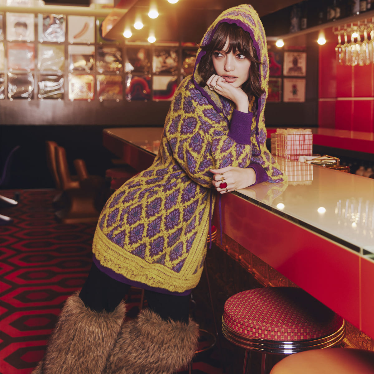 anna sui nyc Damask Knit One-piece アナスイ エヌワイシー ダマスクニットワンピース 16240473【レディース ミニワンピース チュニック カジュアル フェミニン 26FW】