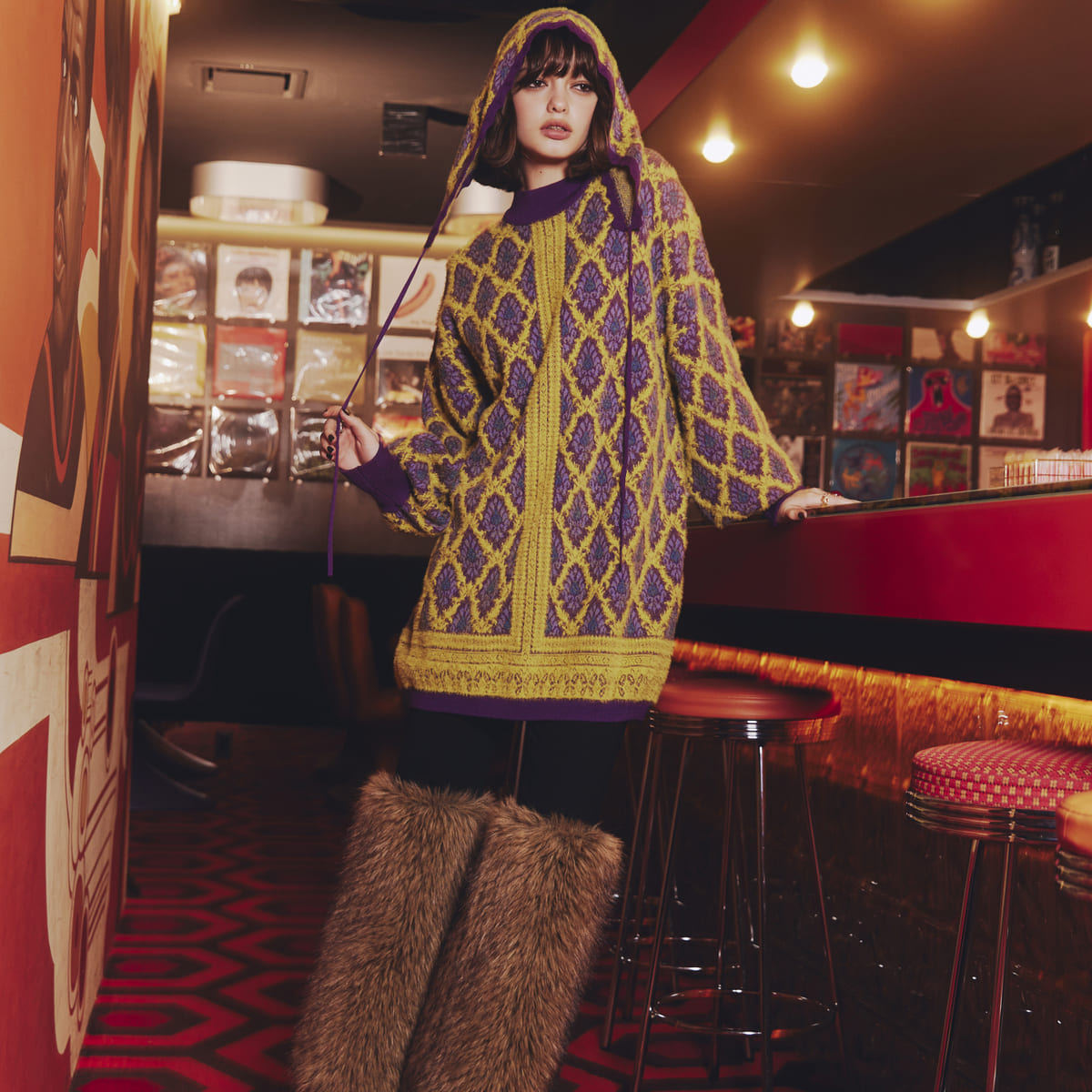 anna sui nyc Damask Knit One-piece アナスイ エヌワイシー ダマスクニットワンピース 16240473【レディース ミニワンピース チュニック カジュアル フェミニン 26FW】