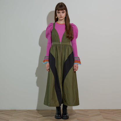 anna sui nyc Puffy Jumper Skirt アナスイ エヌワイシー パフィージャンパースカート 16240476【レディース 取り外し可能 ロングスカート スポーティー カジュアル スリット 26FW】