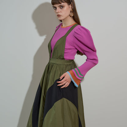 anna sui nyc Puffy Jumper Skirt アナスイ エヌワイシー パフィージャンパースカート 16240476【レディース 取り外し可能 ロングスカート スポーティー カジュアル スリット 26FW】